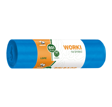 Worki śmieci ucho BEE SMART 60L niebieski 16szt/24