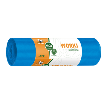 Worki śmieci ucho BEE SMART 60L niebieski 16szt/24