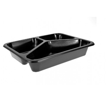 XXX Pojemnik zgrzew 3-DZ 227x178x33 CZARNY 320szt