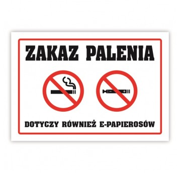 Zakaz palenia papierosów 210x150 Tablica laminowan
