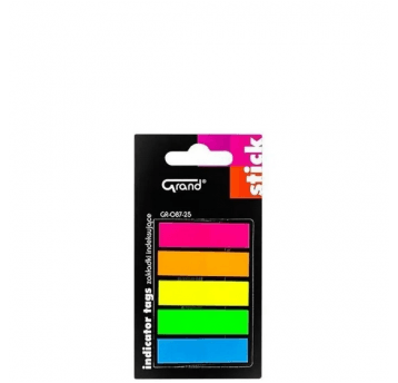 Zakładka indeksująca GRAND 5kol x25szt 45x12mm