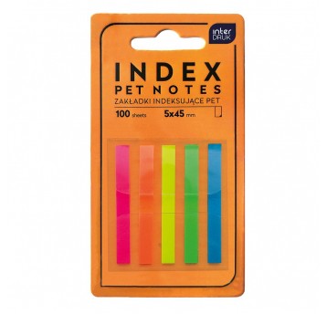 Zakładki indeksujące PET NEON 5x45mm 100k Interdru