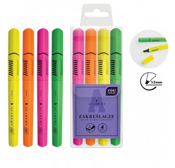 Zakreślacz 4 kolory Interdruk neonowe Academy