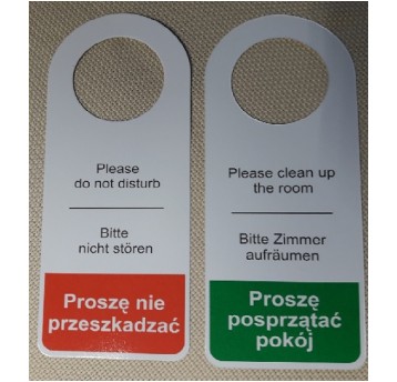 Zawieszka na klamkę NIE PRZESZKADZAĆ 100szt wiązka