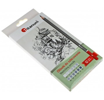 Zestaw ołówków 2H-8B Titanum w kartonowym pudełku