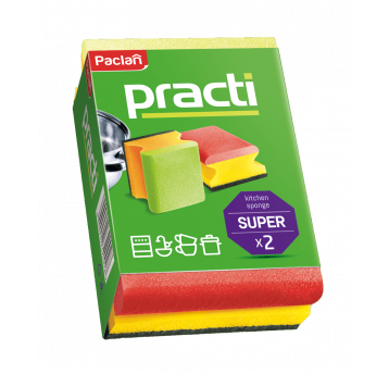 Zmywak gąbka kuchnia PRACTI SUPER kolor 2szt /48